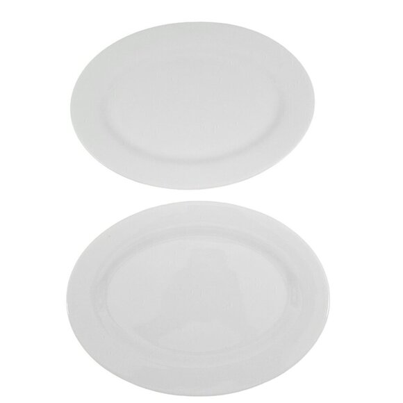 Crate and Barrel Oval Platter 11 ¾” x 8.5” Serving Platters – Set of 2 - Picture 1 of 15